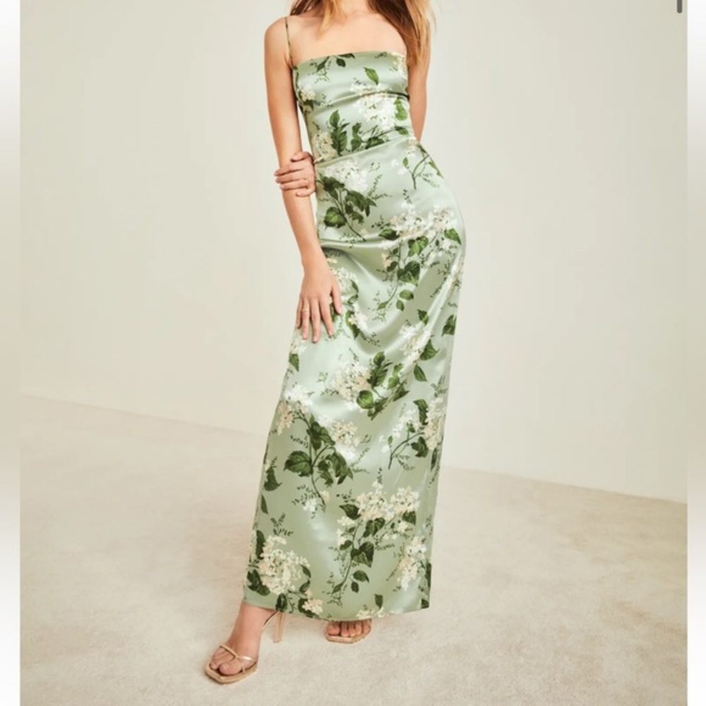 🌿New Reformation Frankie Dress Tea Garden - Picture 2 of 6